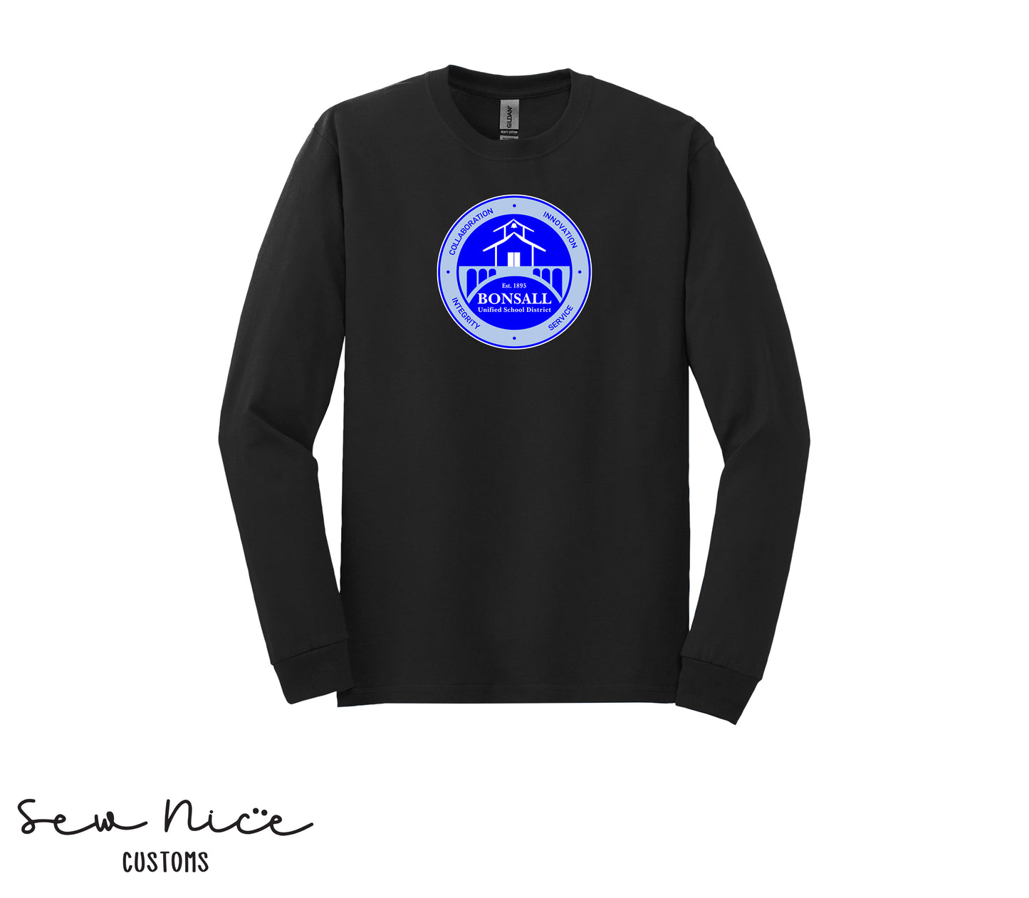 Bonsall District Logo- Unisex Adult Long Sleeve Shirt