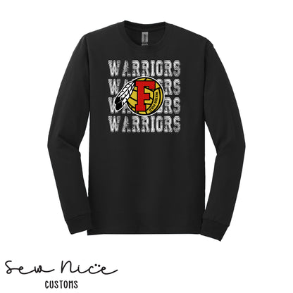 Warriors Stacked FHS Water Polo- Unisex Adult/Youth Long Sleeve Shirt