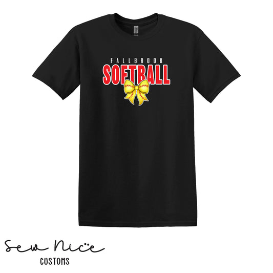 Fallbrook Softball Bow Design - Unisex T-Shirt