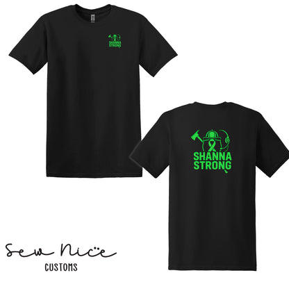 Shanna Strong Unisex Adult/Youth T-Shirt -Left Chest/Back Design