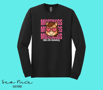 Mustangs Valetines- Unisex ADULT Long Sleeve Shirt