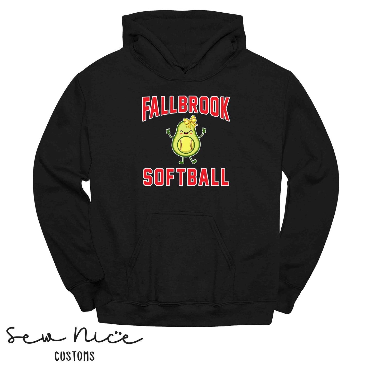 Fallbrook Avocado Softball Girl Design - Unisex Hoodie