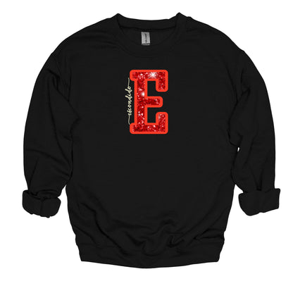Embroidered Sequin Applique E "Escondido"  - Unisex Crewneck