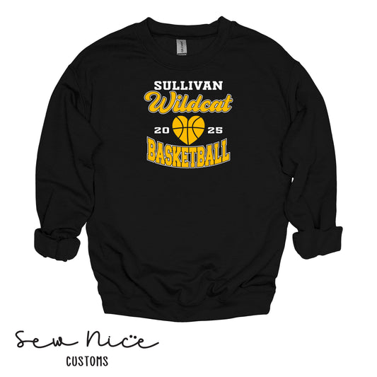 Wildcat Heart Basketball Crewneck Sweatshirt