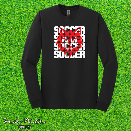 Stacked Soccer Mascot- Unisex Adult/Youth Long Sleeve Shirt