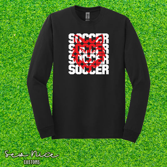 Stacked Soccer Mascot- Unisex Adult/Youth Long Sleeve Shirt