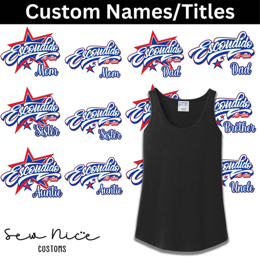 CUSTOM Name/Title Escondido Logo- Ladies Tank Top