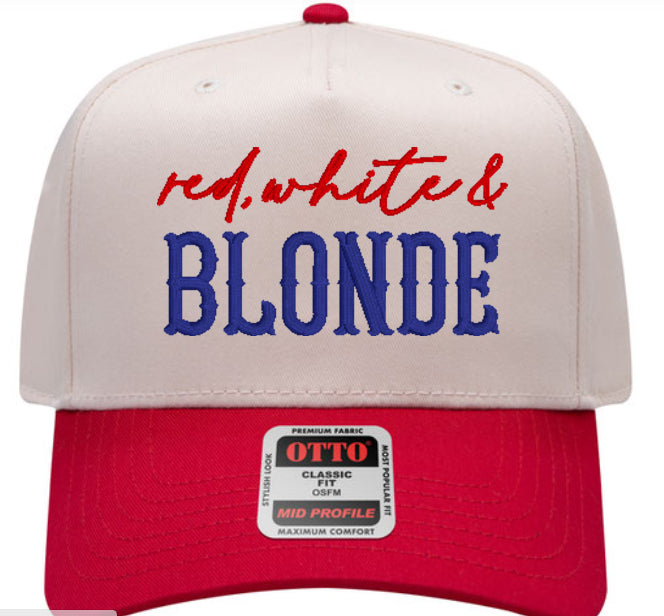 Embroidered "Red, White..." Hat