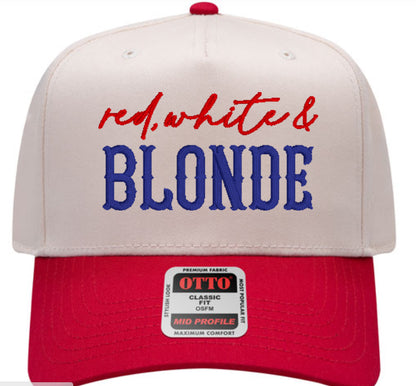 Embroidered "Red, White..." Hat
