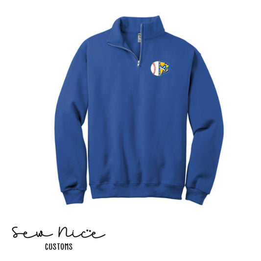 Split Baseball & Eagles Face- Unisex Adult/Youth 1/4 Zip