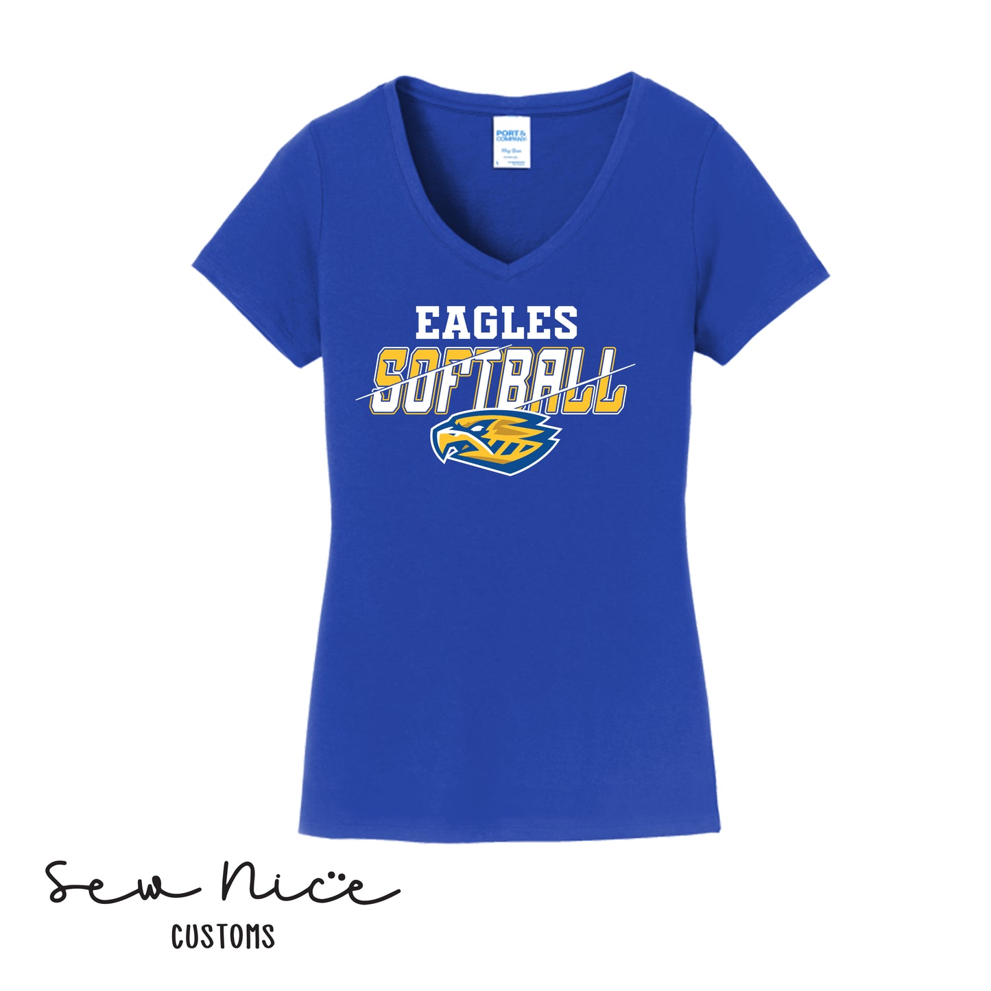 Eagles Slash Softball- Ladies V-Neck Shirt