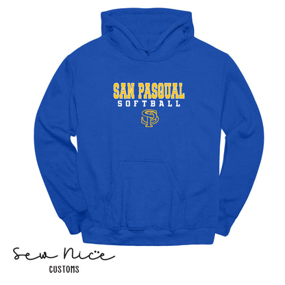 San Pasqual Softball Outline-Unisex Adult/Youth Hoodie