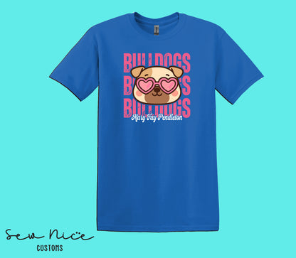 Bulldogs Valentine's- Unisex Adult/Youth T-Shirt