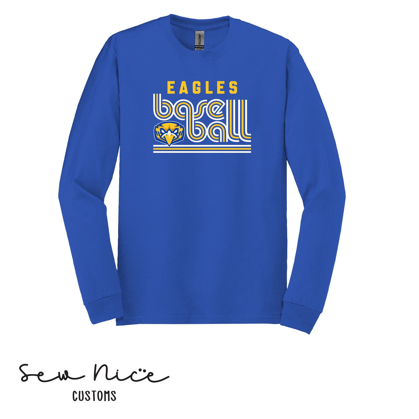 Retro Eagles Baseball- Unisex Adult/Youth Long Sleeve Shirt