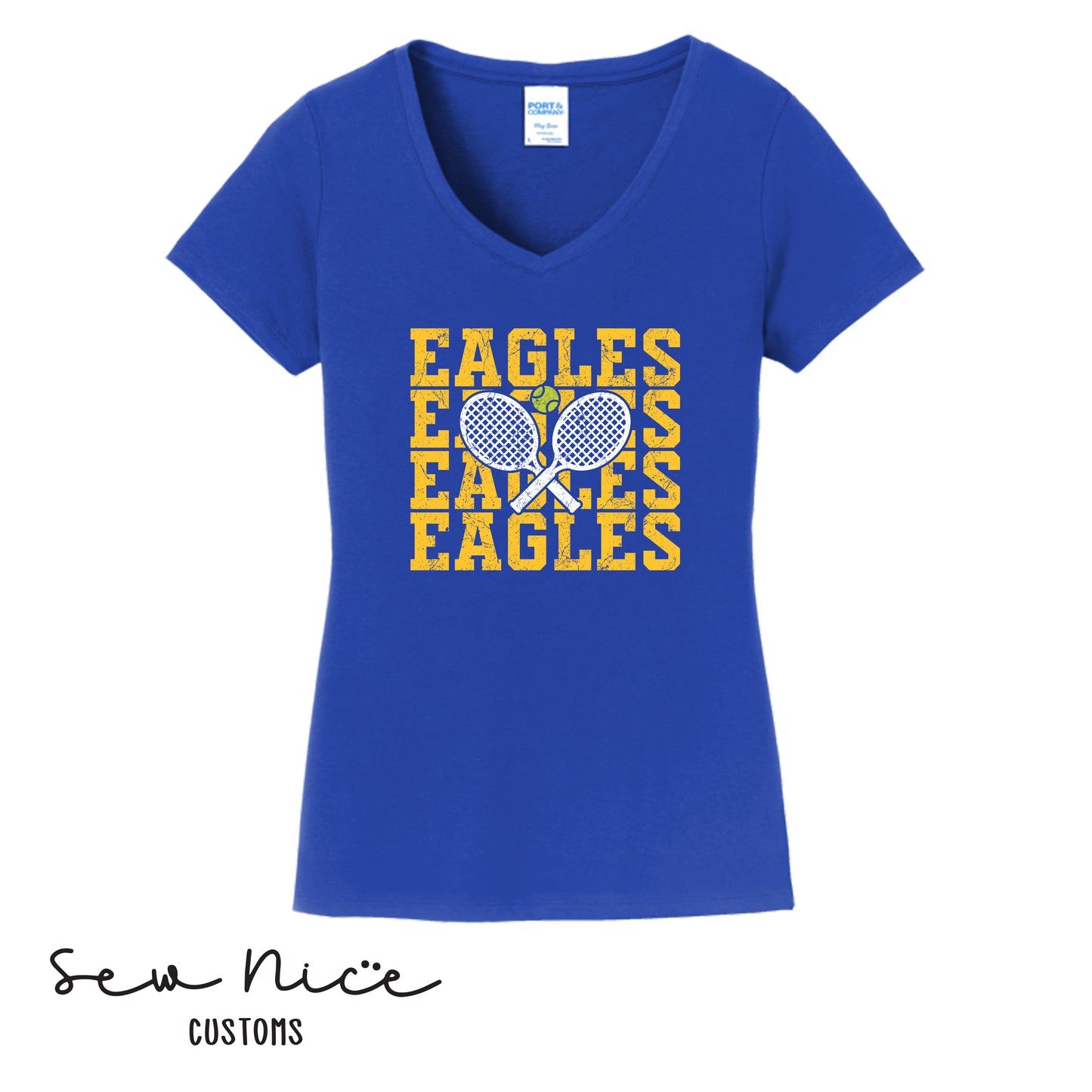 SP Eagles Stacked- Ladies V-Neck Shirt