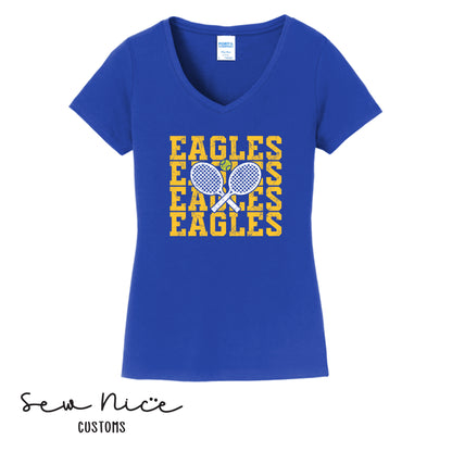 SP Eagles Stacked- Ladies V-Neck Shirt