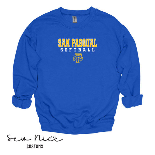 San Pasqual Softball Outline- Unisex Adult/Youth Crewneck