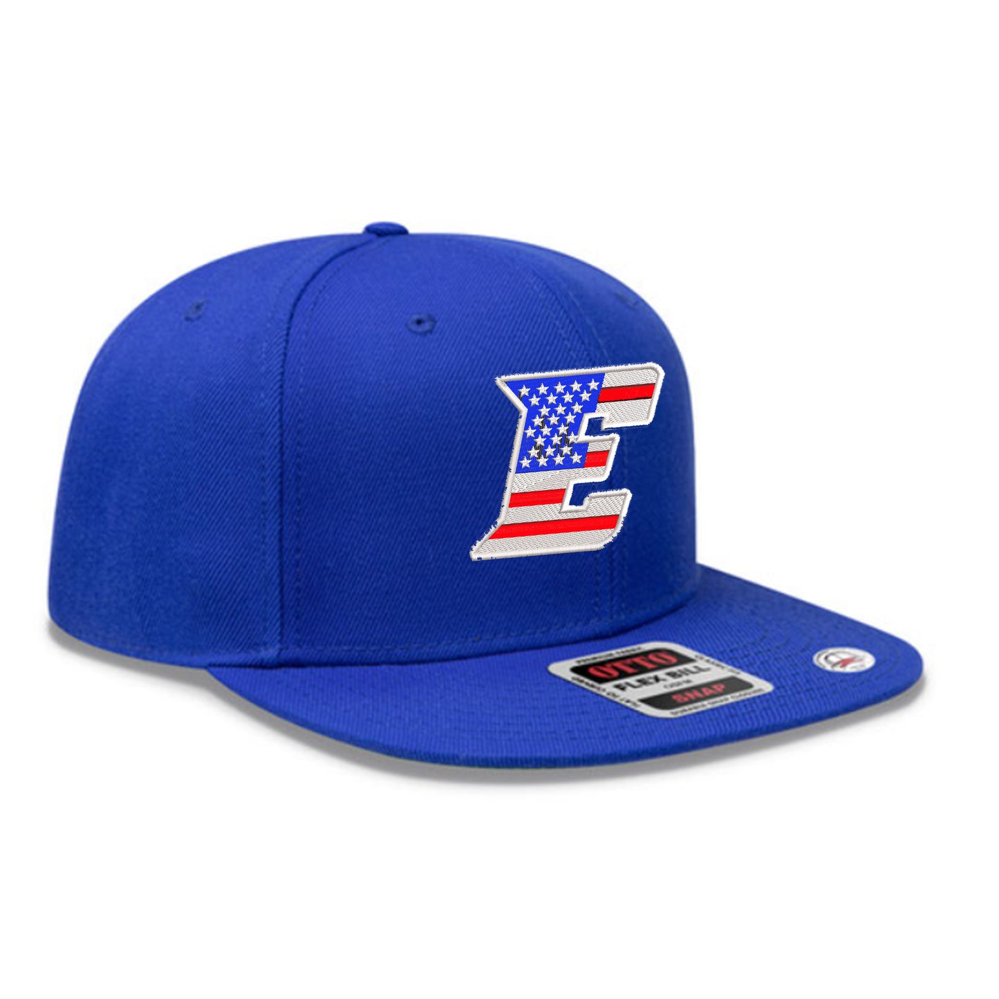 Embroidered American Flag "E" - Wool Flat Bill Hat