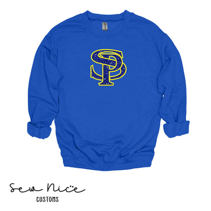 SP Glitter Embroidered Applique- Adult/Youth Crewneck Sweatshirt