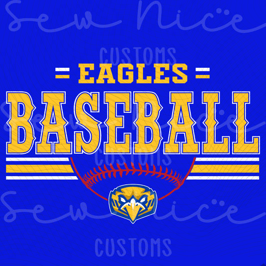 Eagles Baseball Stripes- Ladies V-Neck Shirt