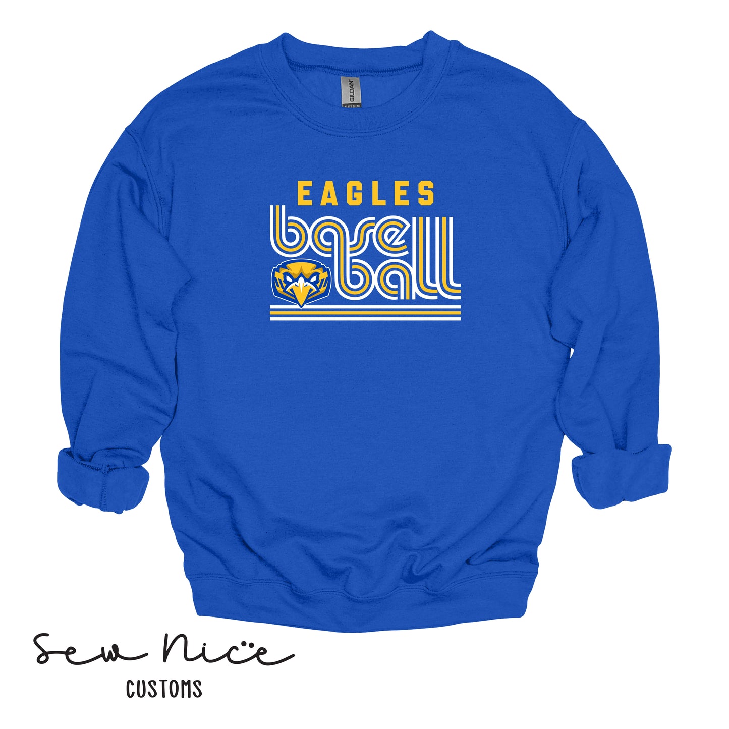 Retro Eagles Baseball- Unisex Adult/Youth Crewneck Sweatshirt