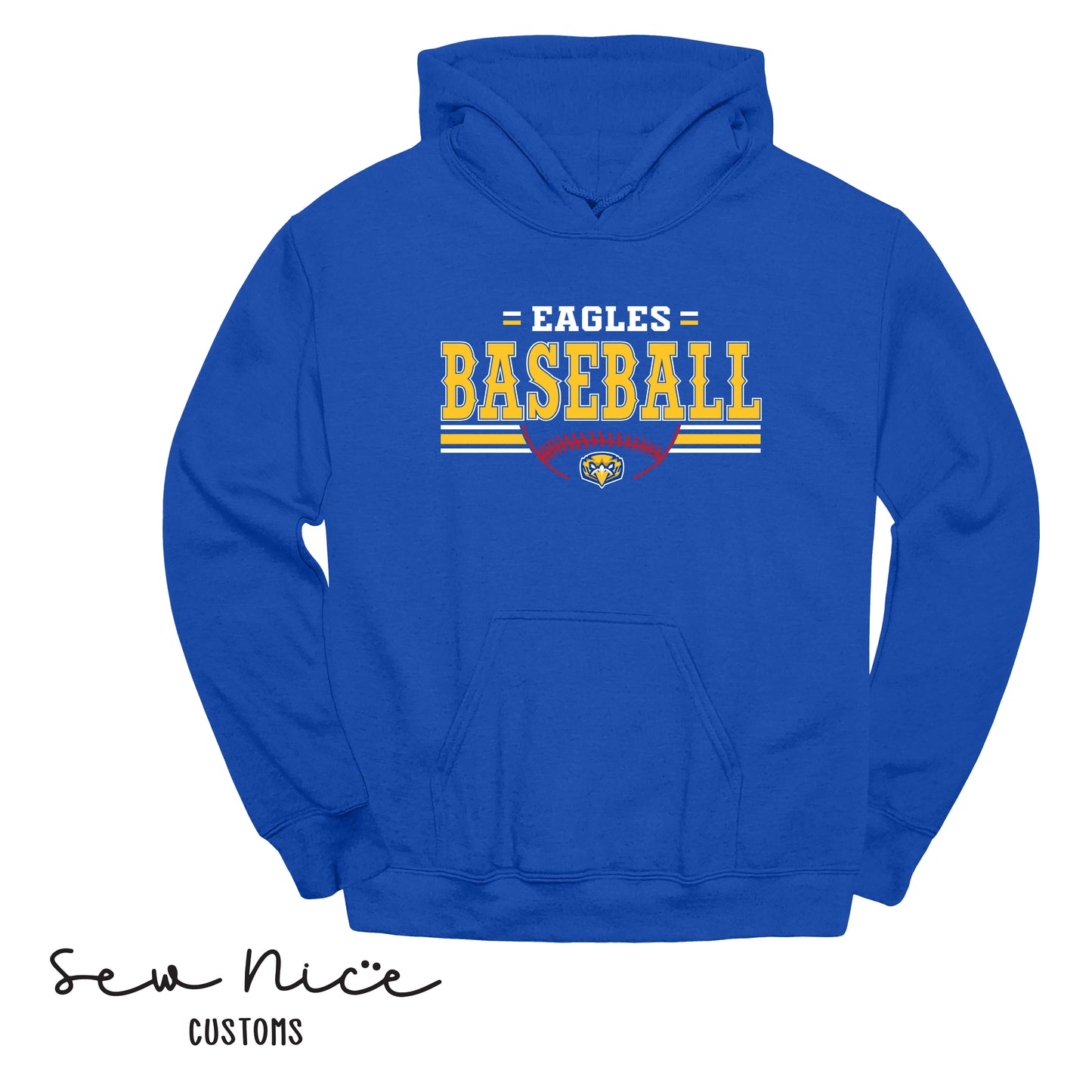 Eagles Baseball Stripes- Unisex Adult/Youth Hoodie