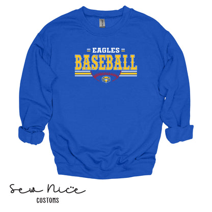 Eagles Baseball Stripes- Unisex Adult/Youth Crewneck Sweatshirt