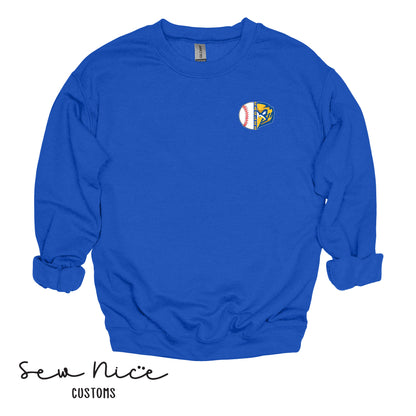 Split Baseball & Eagle Face- Unisex Adult/Youth Crewneck Sweatshirt