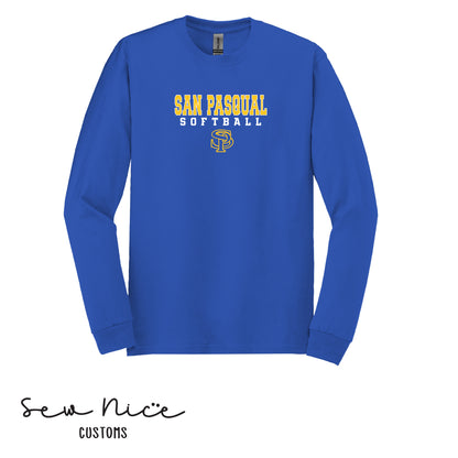 San Pasqual Softball Outline-Unisex Adult/Youth Long Sleeve Shirt