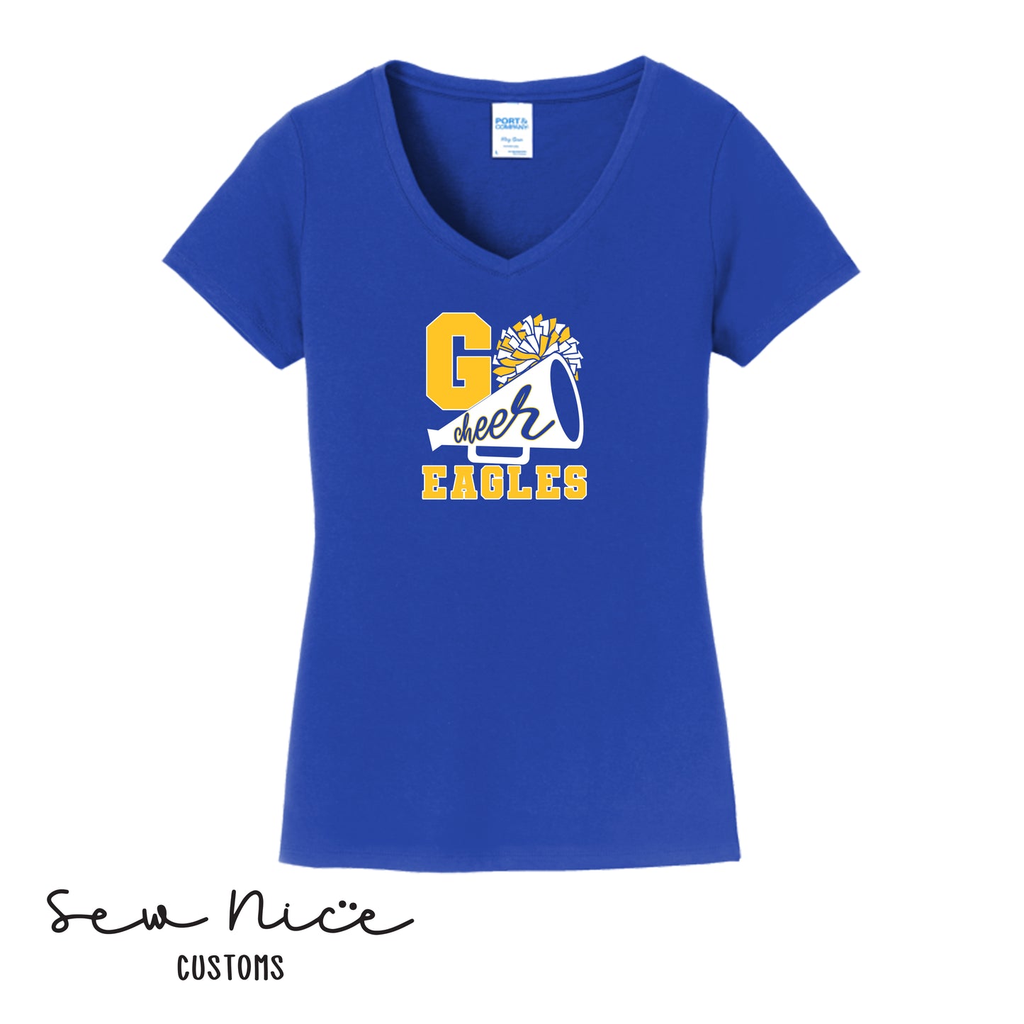 GO CHEER Eagles- Ladies V-Neck Shirt