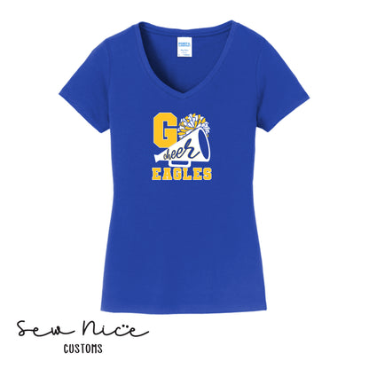 GO CHEER Eagles- Ladies V-Neck Shirt