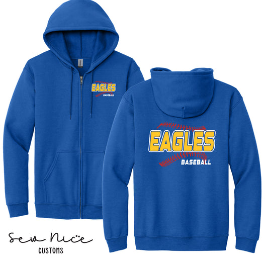 EAGLES Seam Design- Unisex Adult/Youth Full Zip Hoodie