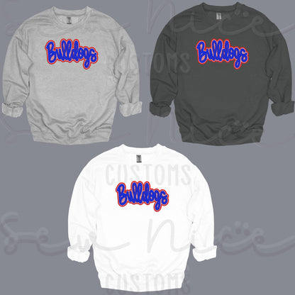 Bulldog Script Applique Crewneck