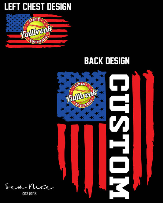 American Flag Softball (CUSTOM) Design- Unisex Shirt