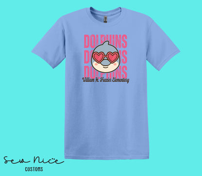 Dolphins Valentine's- Unisex Adult/Youth T-Shirt