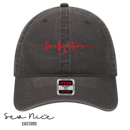 Firefighters- Fallbrook- Embroidered Distressed Dad Hat