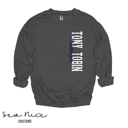Tony Tobin Side Design- Unisex Adult Crewneck Sweatshirt