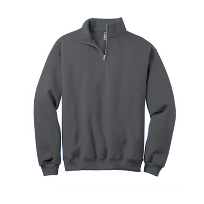 Embroidered Ghost with Drink - Unisex 1/4 Zip Sweatshirt