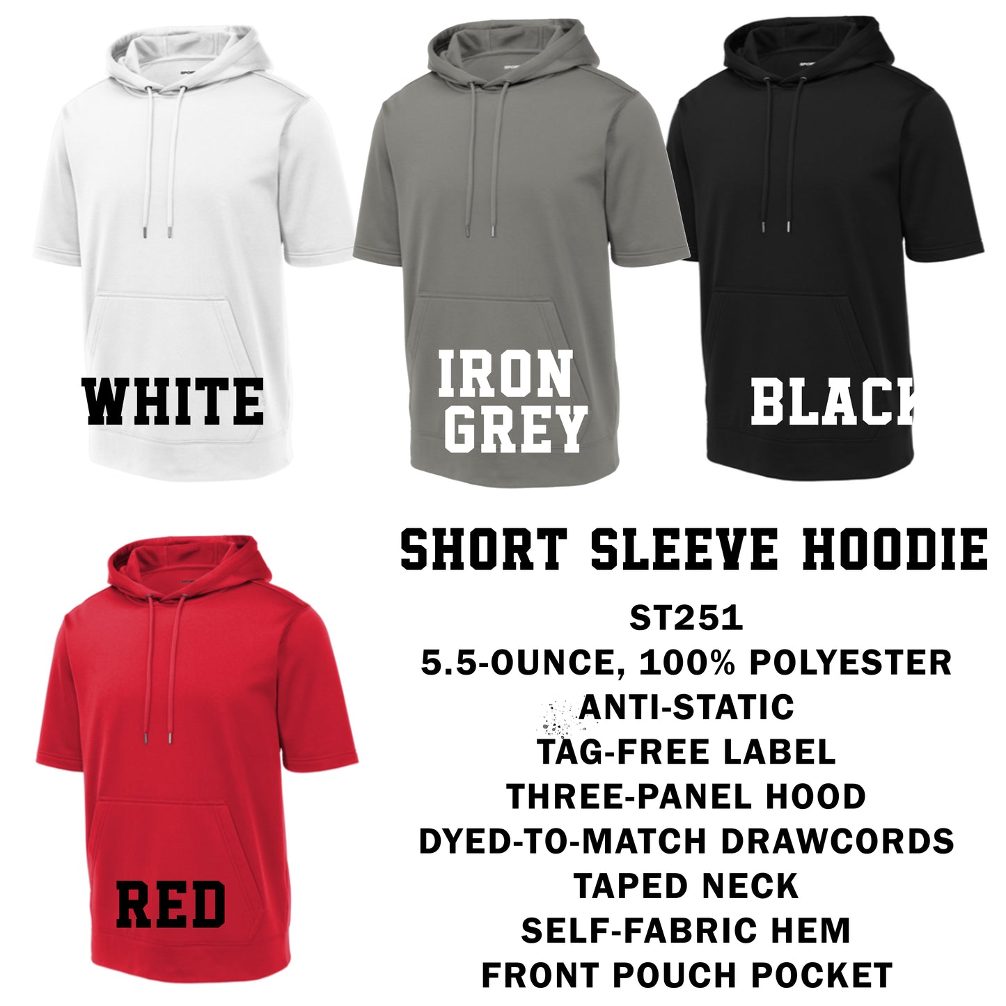 Fallbrook Warriors Gold Logo- Short Sleeve Fleece Hoodie