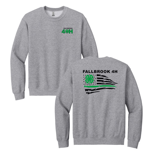 Fallbrook 4-H - ADULT Unisex Crewneck- Left Chest/Back Design