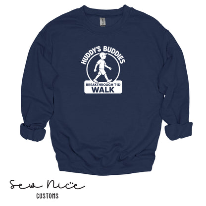 Huddy's Buddies Walk Team- Unisex Adult/Youth Crewneck Sweatshirt