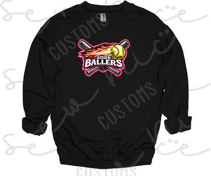 2026 Ballers (Bats) Softball- Unisex Crewneck Sweatshirt