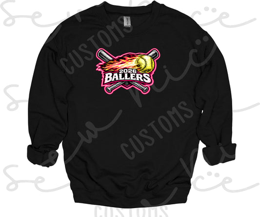 2026 Ballers (Bats) Softball- Unisex Crewneck Sweatshirt