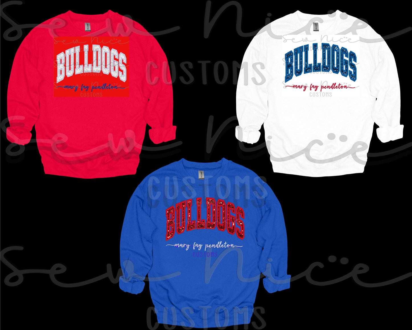 Bulldog Sequin Applique Sweatshirt