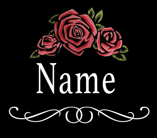 Custom Name in Left Chest Rose Design