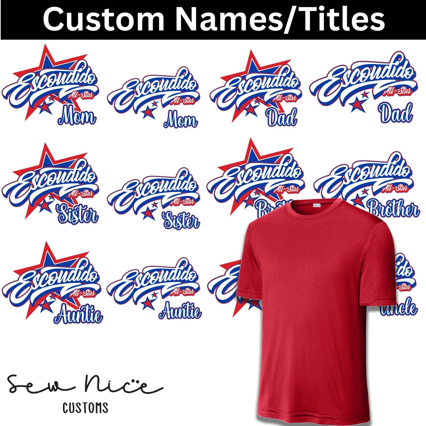 CUSTOM Name/Title Escondido Logo Design- Unisex Dri Fit Shirt