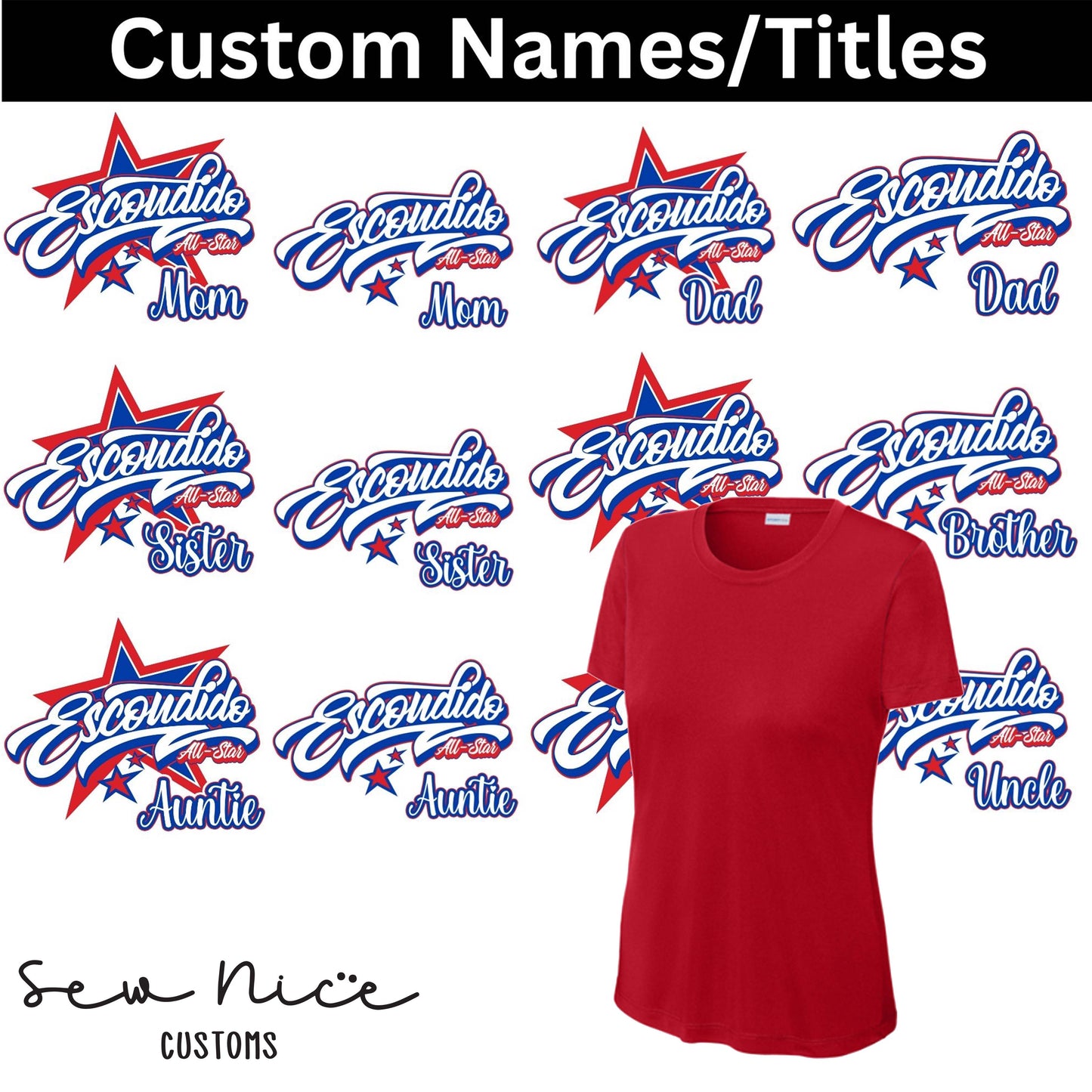 CUSTOM Name/Title Escondido Logo- Ladies Dri Fit Shirt