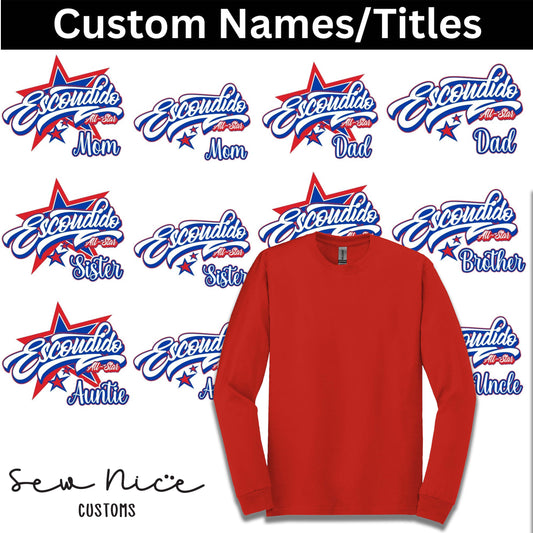CUSTOM Name/Title Escondido Logo- Unisex Long Sleeve Shirt