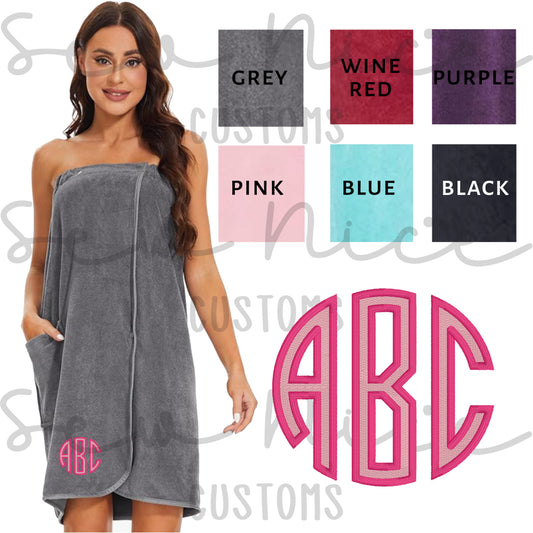 Custom Monogram Wrap Robe
