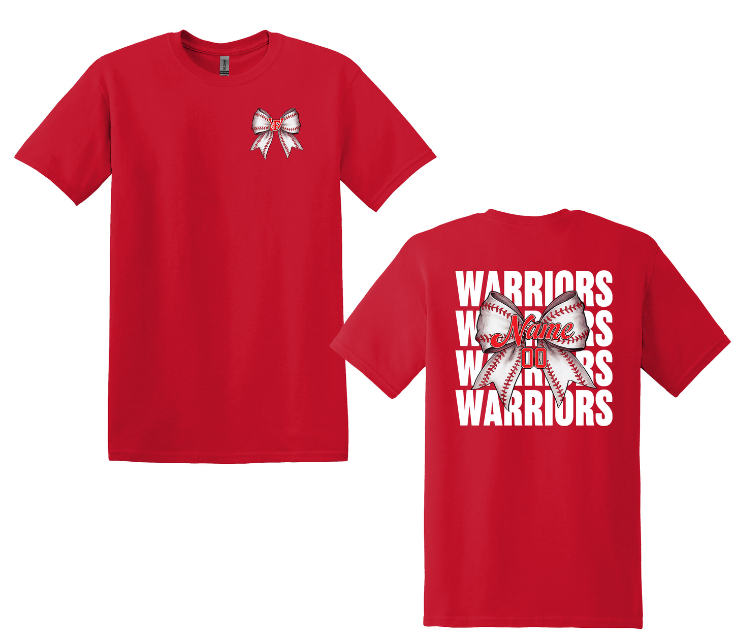 Warriors Baseball Bow- Unisex Adult/Youth T-Shirt